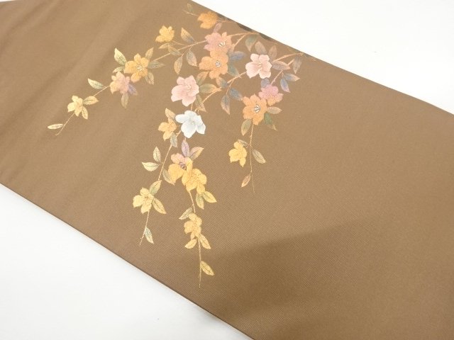 JAPANESE KIMONO / GILT / BRANCH / FLOWER PATTERN / EMBROIDERY NAGOYA O